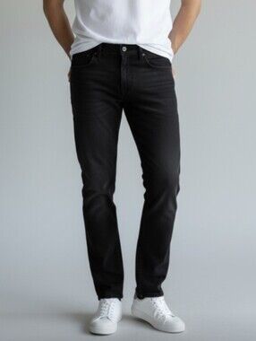 NWT@$70! THE GAP! RICH BLACK DENIM 5 POCKET, LIW RISE, SLIM LEG JEANS! SZ 36X32